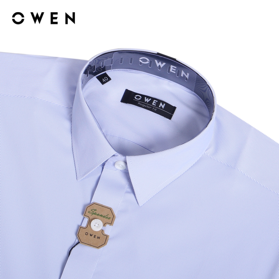 OWEN - Áo sơ mi dài tay Regular Fit màu Xanh chất liệu Nano - AR230369DT