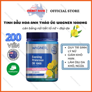 [Hàng Chuẩn ÚC] Viên uống tinh dầu hoa anh thảo 200 viên Wagner Evening Primrose Oil 1000mg tăng cường nội tiết tố nữ