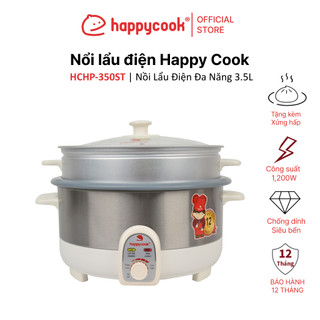 Nồi lẩu điện có xửng 3.5L HAPPYCOOK,  HCHP-350ST