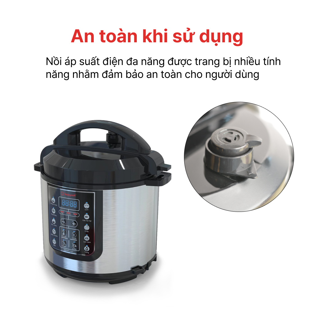 Nồi áp suất điện tử 6L HAPPYCOOK, HEPC-600SV