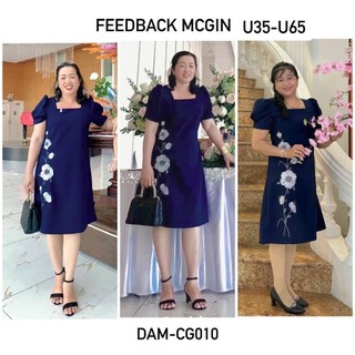 Đầm Thêu Cành Hoa Trắng Bigsize Cho Mẹ Dự tiệc | Trẻ Trung Sang Trọng | Lên chuẩn form chất Dày Dặn Thoáng Mát CG010