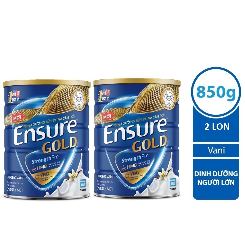 Sữa Ensure Gold YBG mẫu mới 850g (x 2 lon)