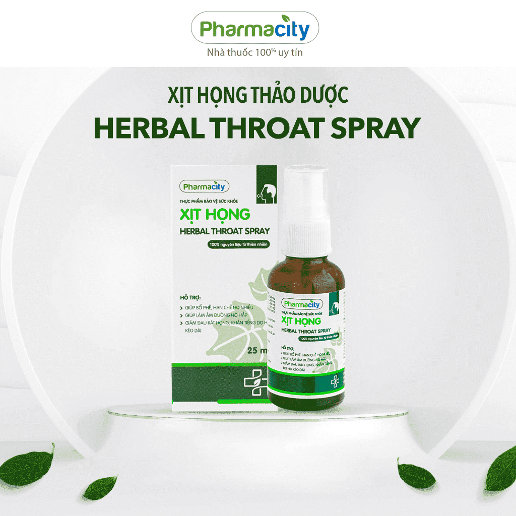 Thực phẩm bổ thảo dược Pharmacity Herbal Throat Spray25ml