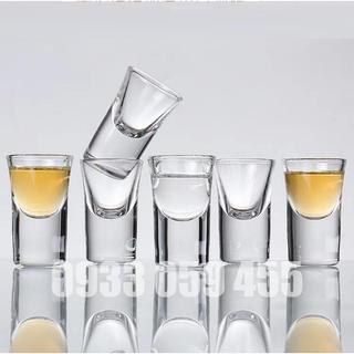 Bộ 6 ly rượu shot thủy tinh cao cấp 34ml, ly uống rượu đế dày wine glass