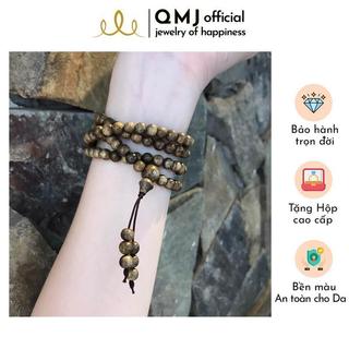 Vòng Tay Trầm Hương 108 Hạt Qmj - Vòng Trầm Hương Tốc Vườn, Mùi Thơm Nhẹ 6li
