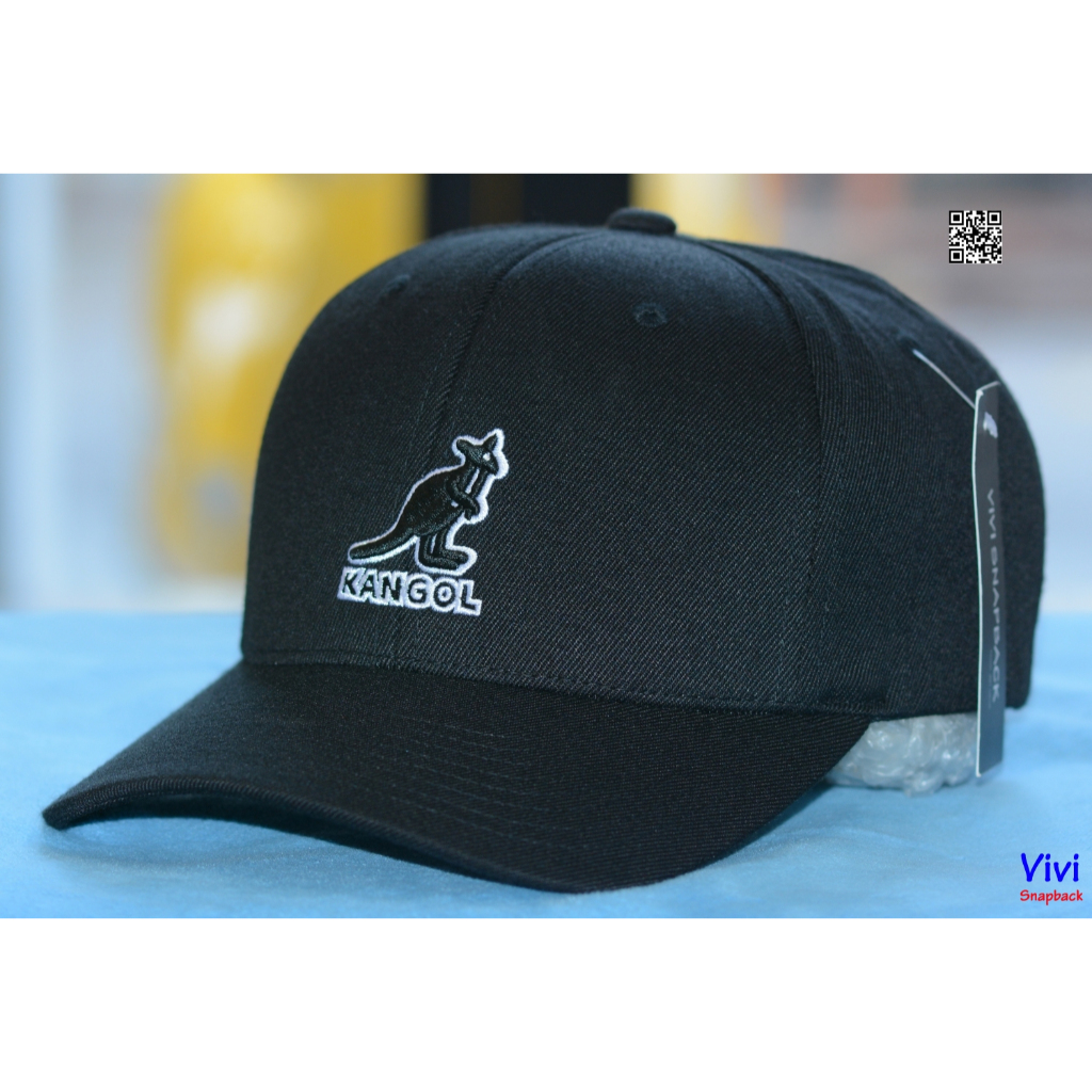 Nón Kangol Baseball Black Cap,nón thời trang đen logo Kangaroo,mũ chóng chày thể thao pít đuôi,Kango