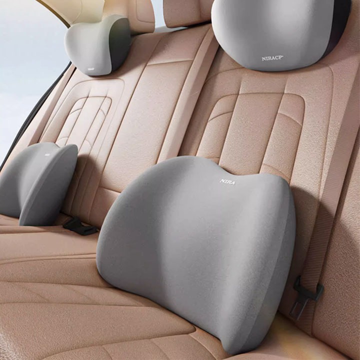 Bộ gối đựa đầu tựa lưng cao su non Niracp cho ghế xe ô tô, ghế văn phòng
