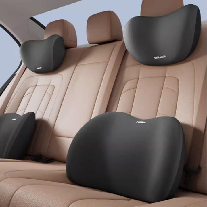 Bộ gối đựa đầu tựa lưng cao su non Niracp cho ghế xe ô tô, ghế văn phòng