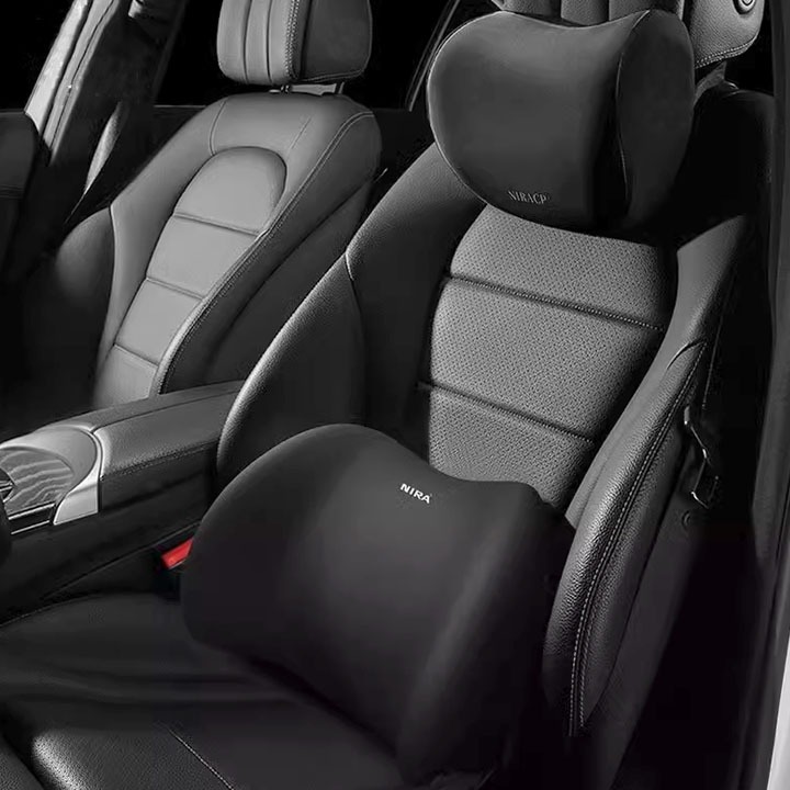 Bộ gối đựa đầu tựa lưng cao su non Niracp cho ghế xe ô tô, ghế văn phòng