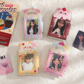 Holder collect book "hisocute" puppy cake - collect book 1 ô có nút gài đựng card idol kpop, đựng thẻ bài,..