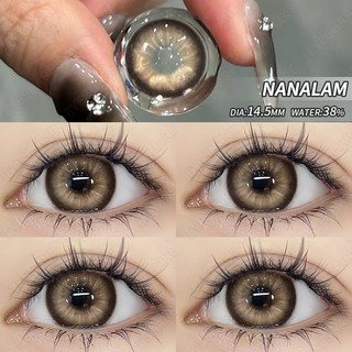 Lens cận 0.0 đến -600 độ kính áp tròng cận lens nâu đôi mắt to 14.5mm 1 cặp 2 chiếc