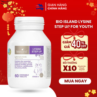 Viên uống tăng chiều cao cho bé Bio Island Lysine Step Up For Youth, Úc cho trẻ từ 6 tuổi trở lên