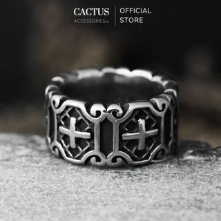 Nhẫn chrome heart thép titan không gỉ 1 - cactus accessoriesss