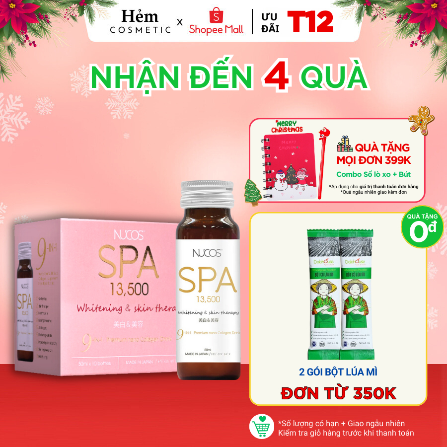 Collagen chống lão hóa săn chắc da Nucos Spa 13500 50ml x 10 chai - Hẻm Cosmetic