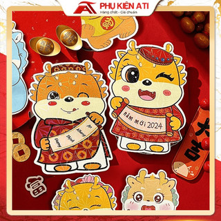 Bao Lì Xì Tết 2024 chibi hình rồng dễ thương tốt nhiều mẫu đẹp