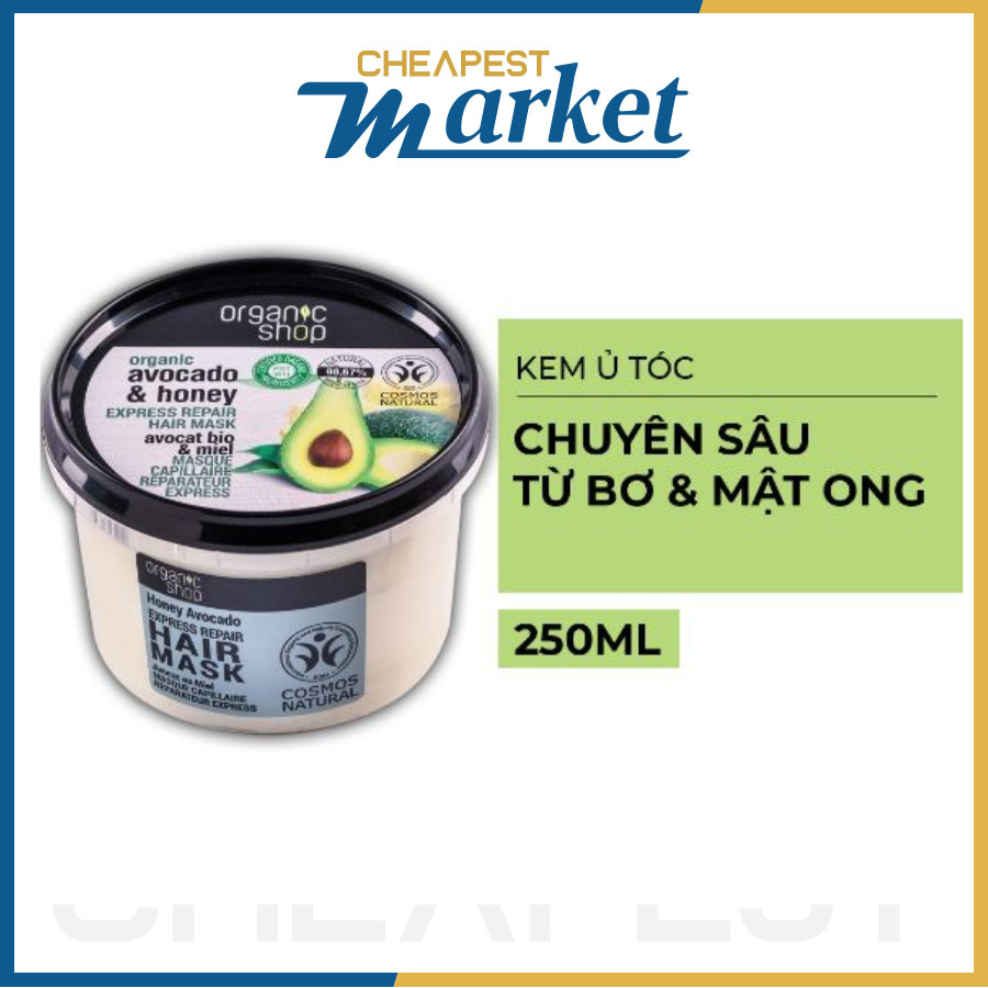 Ủ tóc bơ và mật ong Organic Shop phục hồi mềm mượt tóc 250ml