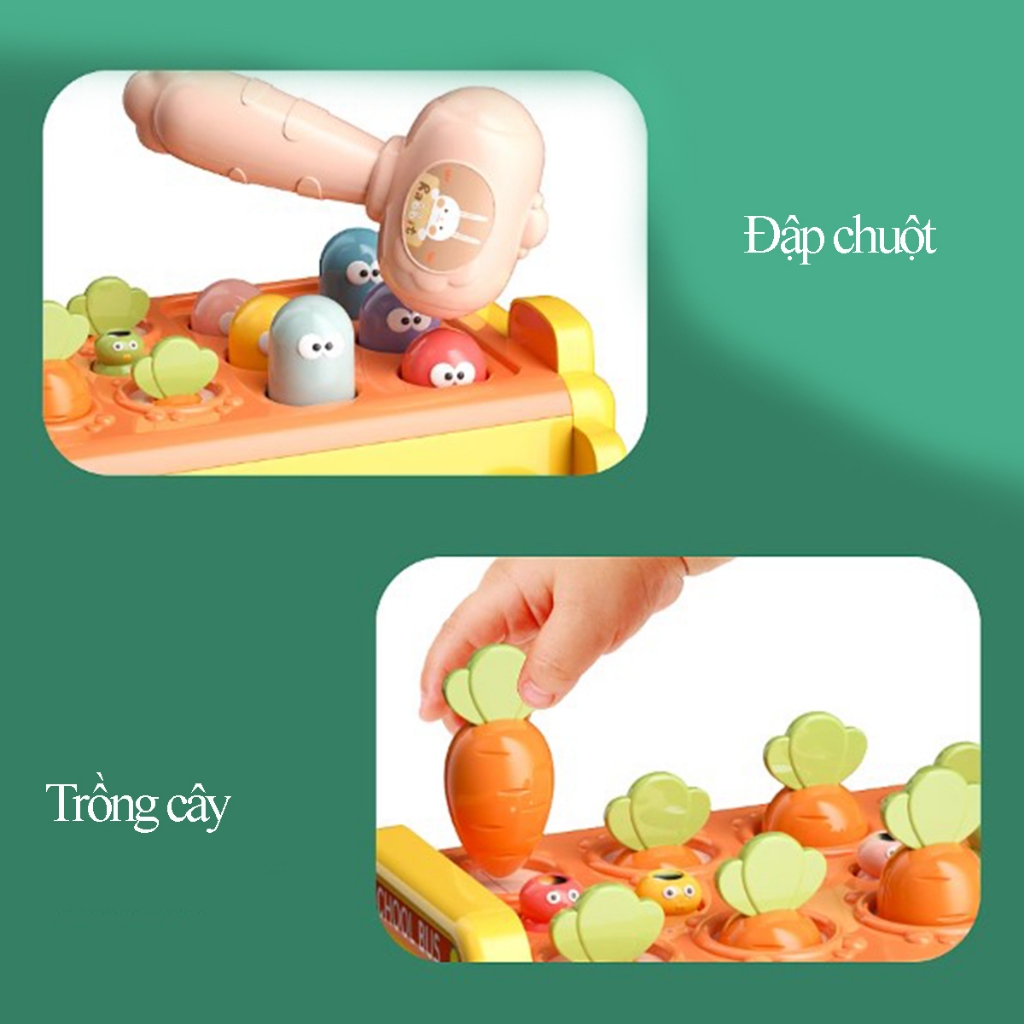 Đồ chơi đập chuột đa năng 13 trong 1 cho bé kèm đàn,câu cá,thả hình