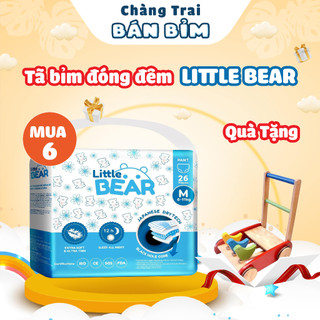  Tã Bỉm Little Bear đóng đêm cho bé siêu thấm hút,  2 lớp chống tràn, siêu mỏng cho bé