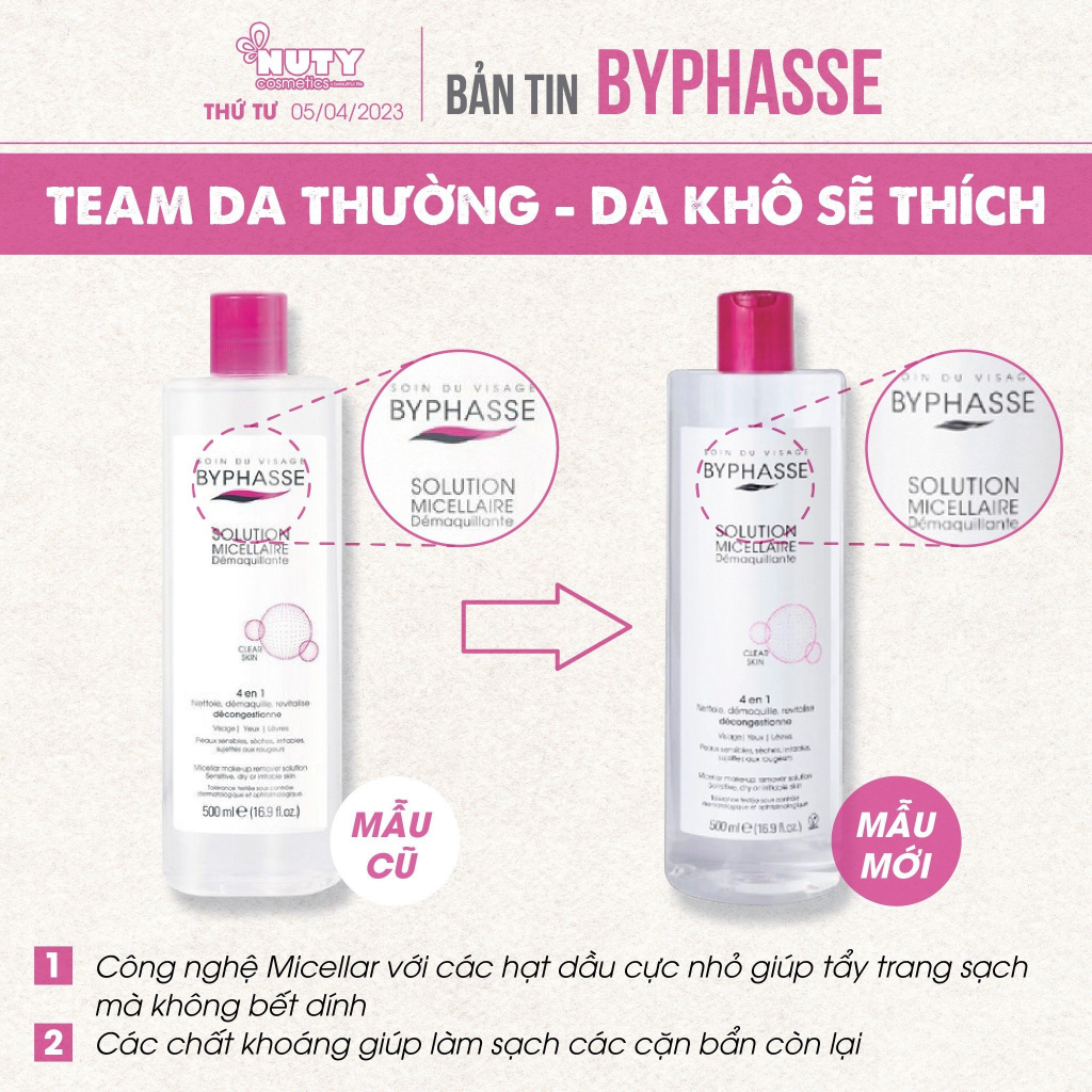 Nước Tẩy Trang Than Hoạt Tính Byphasse Solution Micellaire Charbon Actif Detox Pure Skin