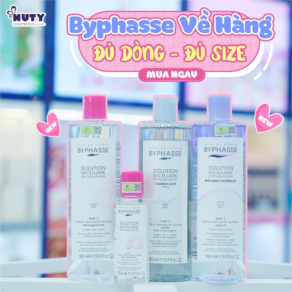 Nước Tẩy Trang Than Hoạt Tính Byphasse Solution Micellaire Charbon Actif Detox Pure Skin