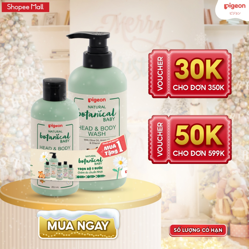 Tắm Gội Toàn Thân Cho Bé Natural Botanical Pigeon 500ml