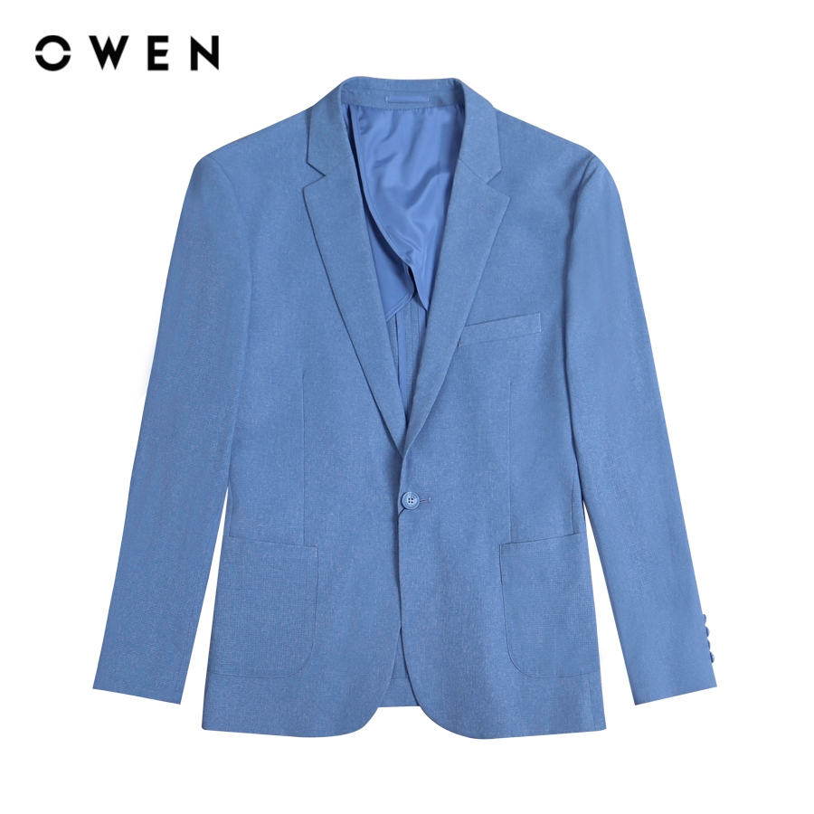OWEN - Blazer Regular Fit màu Xanh chất liệu Nano - BL231487