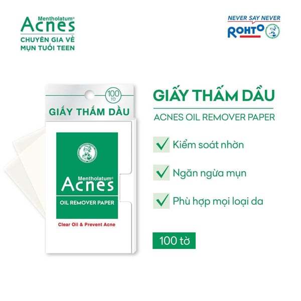 Giấy Thấm Dầu Oil Remover Paper Acnes 100 Tờ