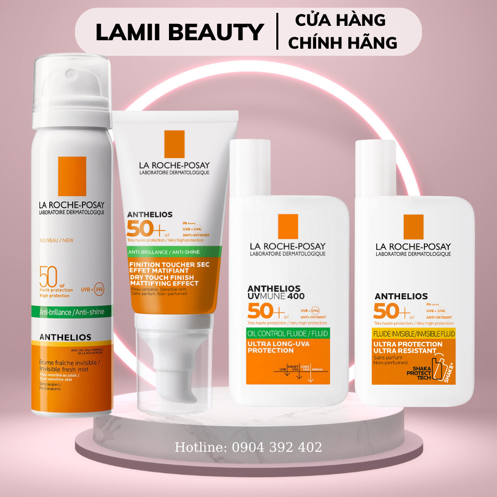 Set kem chống nắng và xịt khoáng La Roche Posay UVMUNE 400 invisible fluid 50ml