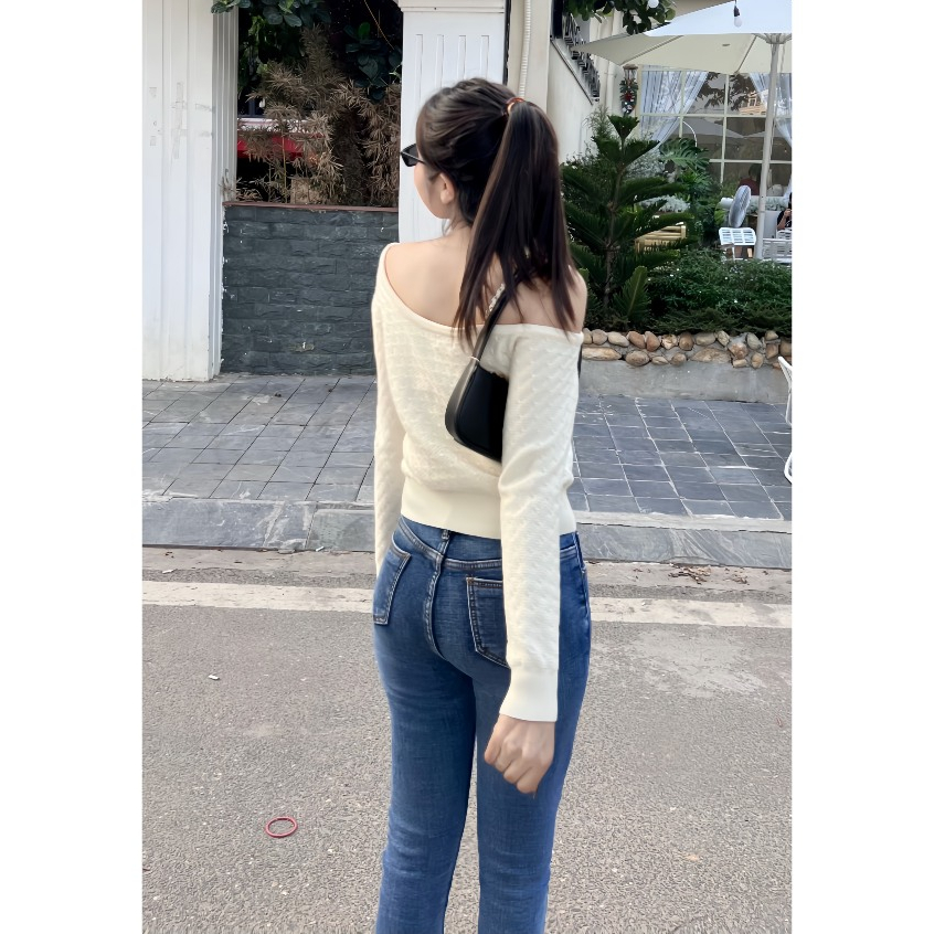 Quần jean nữ lót lông hoạ tiết trơn , có túi phom ôm bo sát tôn dáng