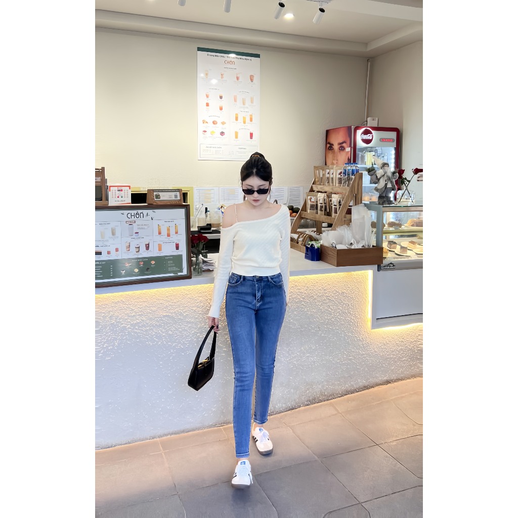 Quần bò lót nỉ hot trend Quảng Châu Cao Cấp Form Ôm Co Giãn