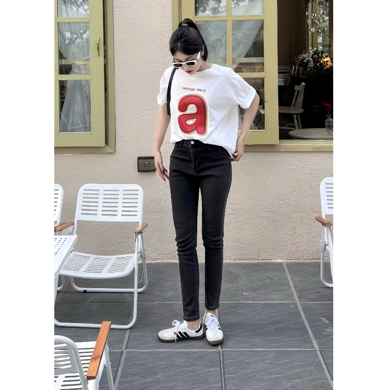 Quần bò lót nỉ hot trend Quảng Châu Cao Cấp Form Ôm Co Giãn