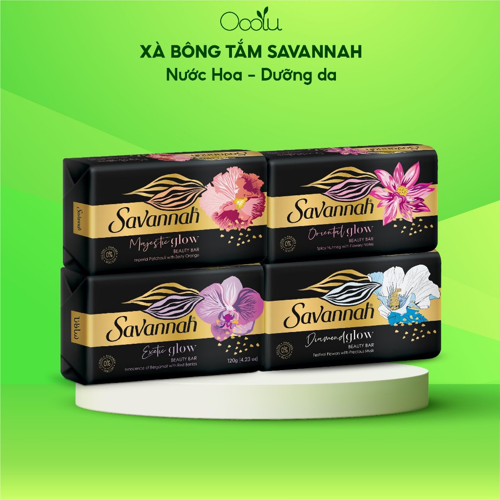 Xà bông tắm nước hoa dưỡng da Savannah lưu hương lâu, ngăn ngừa lão hóa 120g