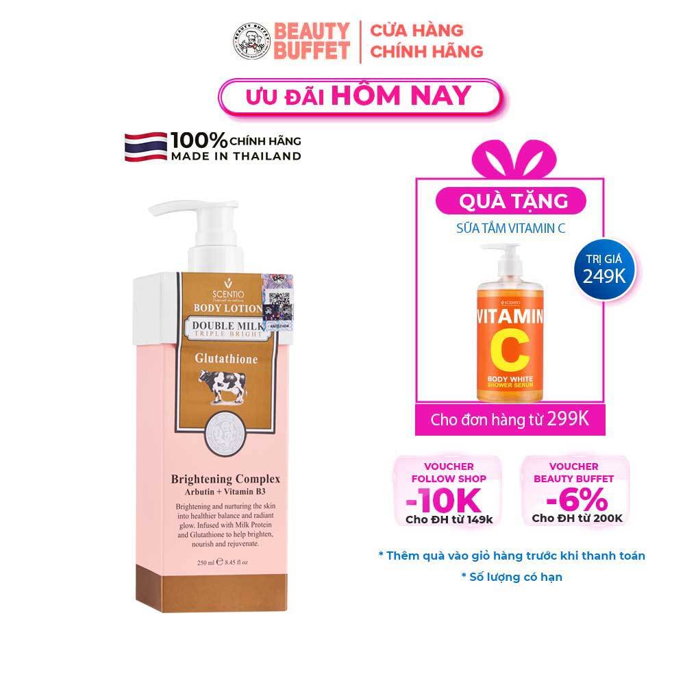 [Body lotion] Dưỡng thể dưỡng trắng da toàn thân Scentio Double Milk Triple Bright 250ml