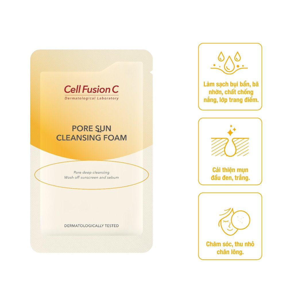 Sữa Rửa Mặt 5 trong 1 Cell Fusion C Pore Sun Cleasing Foam (2ml)