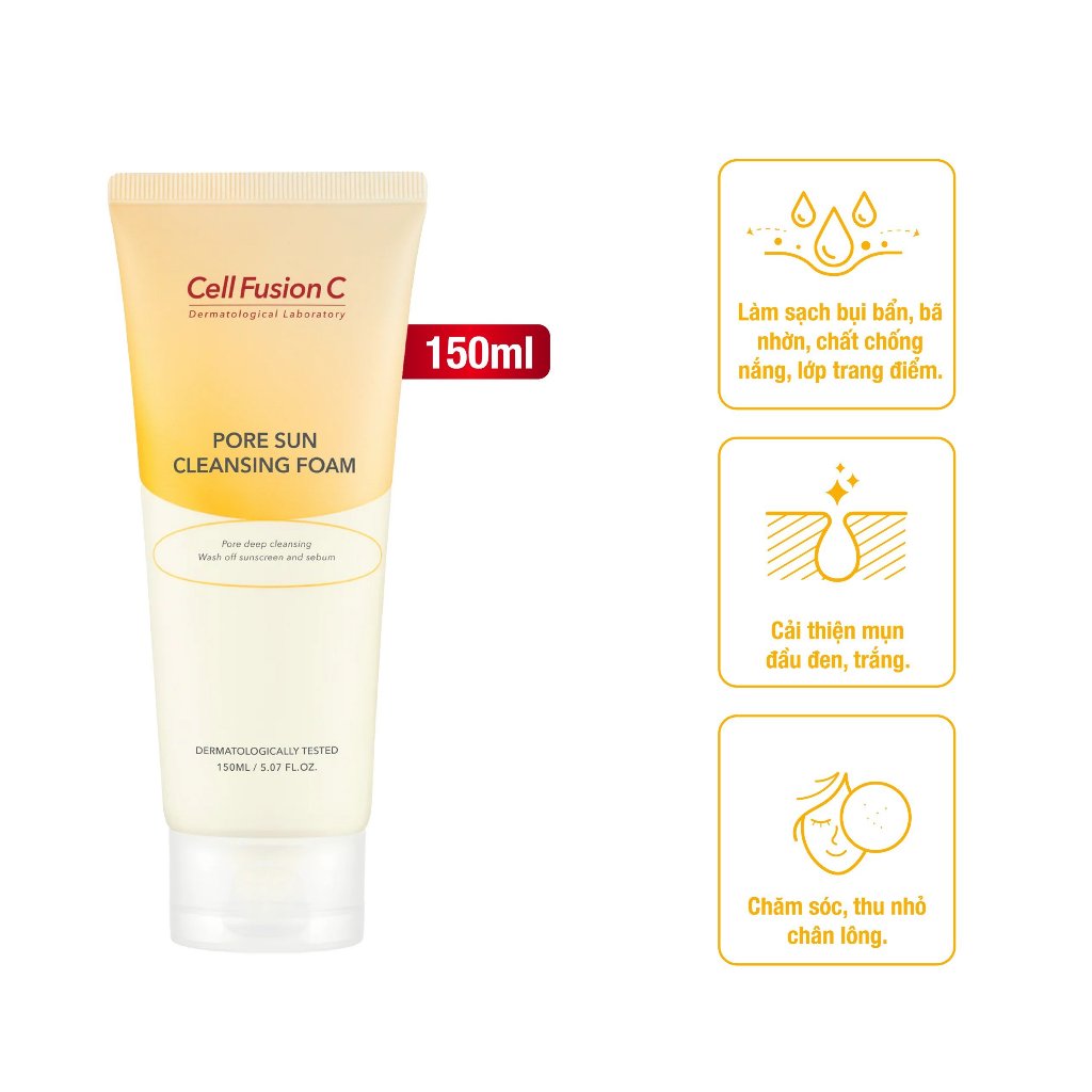 Sữa Rửa Mặt 5 trong 1 Cell Fusion C Pore Sun Cleasing Foam (150ml)