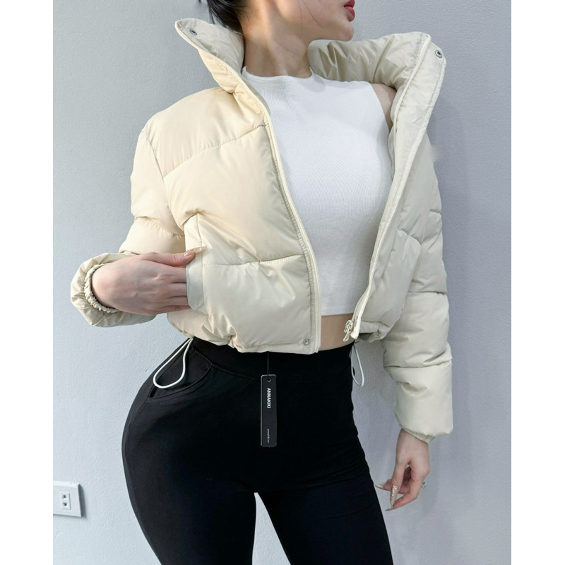 Áo phao dáng croptop ANNAKIKI mùa đông siêu ấm - LV01