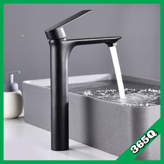   MẪU MỚI  Vòi lavabo nóng lạnh trụ bằng phủ nano XÁM cao cấp vòi nước cho bồn rửa mặt chất liệu INOX 304 kèm dây cấp 