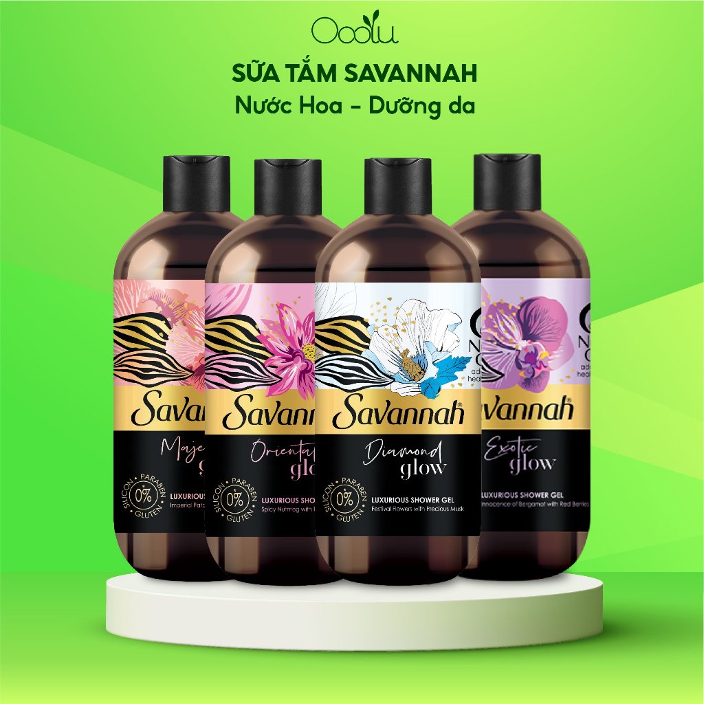 Sữa tắm nước hoa dưỡng da Savannah lưu hương lâu ngăn ngừa lão hóa 500ml
