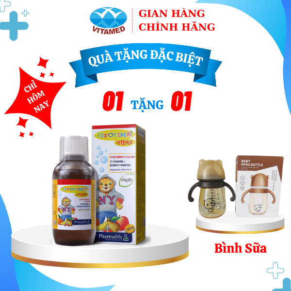 [ Mua 1 Tặng 1 ] Siro Fitobimbi Vitemix - Bổ Sung Vitamin Cho Bé Chai 200ml