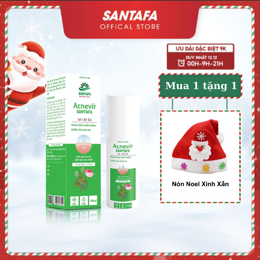 Xịt Cấp Ẩm Sáng Da Từ Thiên Nhiên Acnevir Santafa - Chai 100ml3