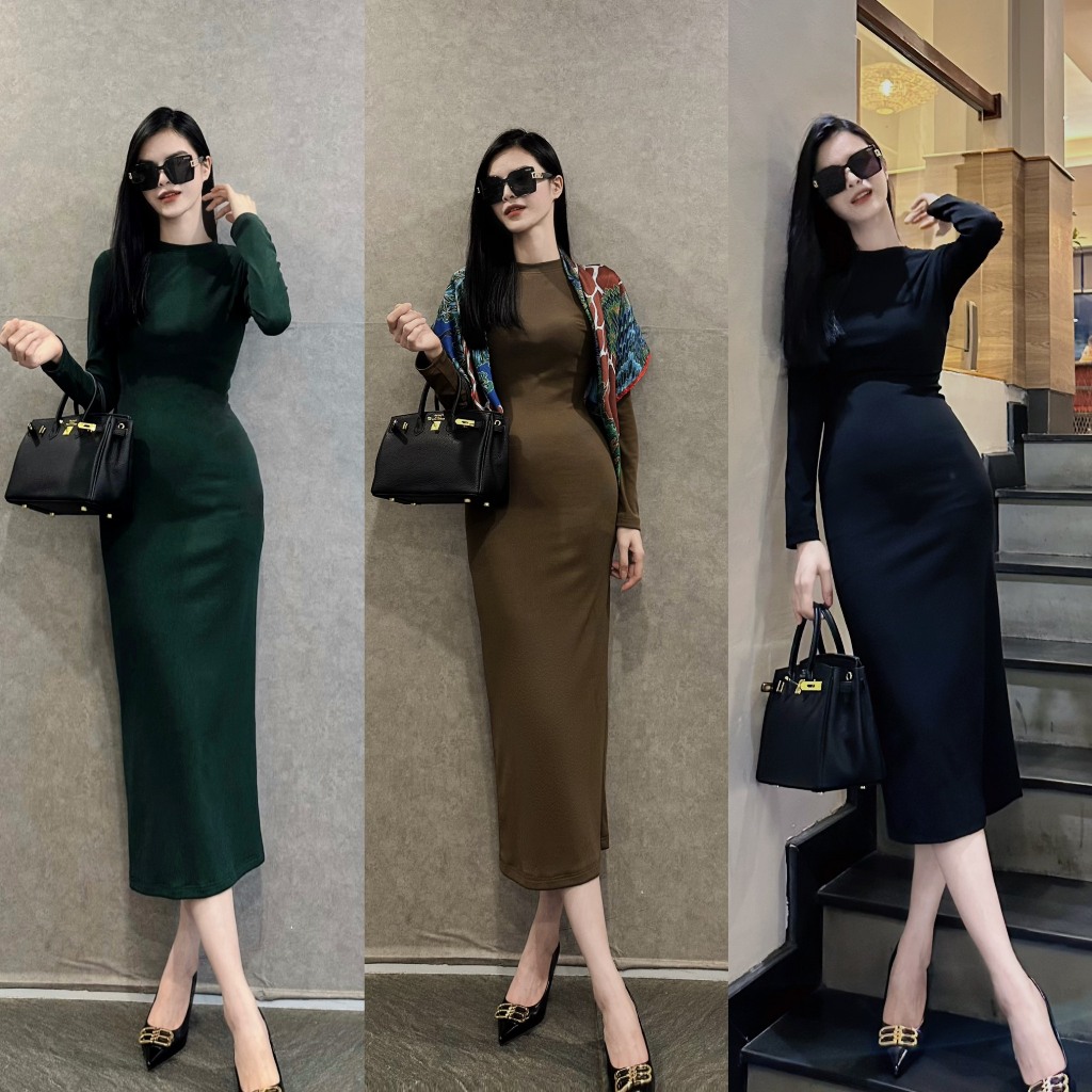 Váy len dài tay, body len dài