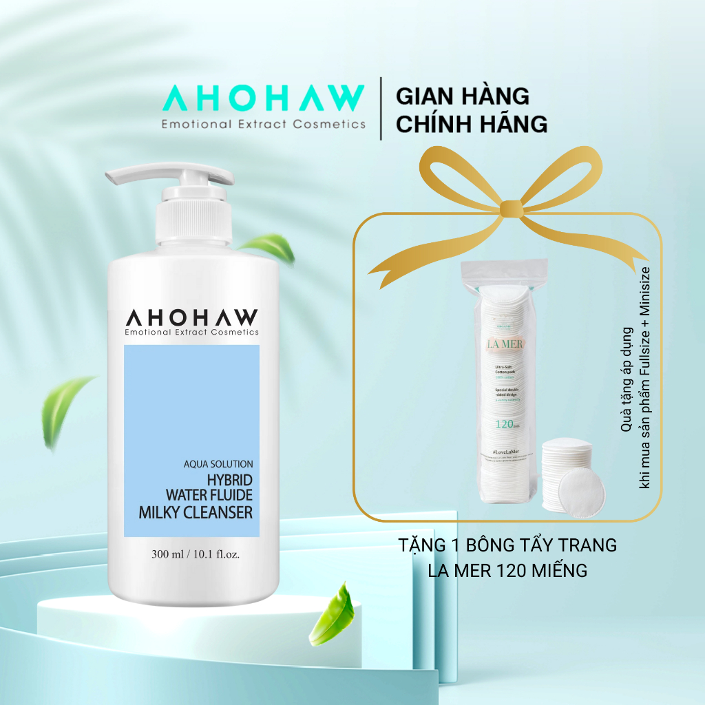 Sữa Tẩy Trang AHOHAW Hybrid Water Fluide Milky Cleanser 1000ml - Làm Sạch Sâu Lỗ Chân Lông, Giữ Ẩm Cho Mọi Loại Da