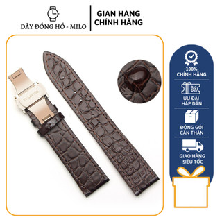 Dây đồng hồ da cá sấu xịn 100% cao cấp 2 mặt vân cá sấu kèm khóa bướm size 6,8,10,12,13,14,15,16,17,18,19,29,21,22,24,26