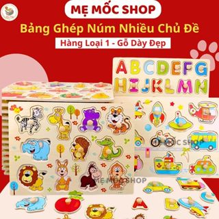 [Loại 1 Gỗ Xịn] Đồ Chơi Bảng Ghép Hình Núm Gỗ Bảng Gỗ Có Núm, Tranh Núm Cho Bé Nhiều Chủ Đề, Đồ Chơi Montessori Cho Bé