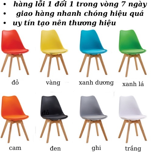 Ghế EAMES chân gỗ sồi to có đệm,chắc chắn,đủ màu có sẵn