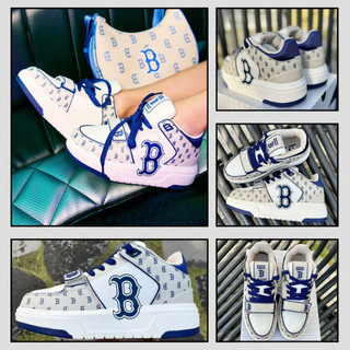 Giày MLB Chunky Liner Mid Monogram Boston Trắng Kem Nam Nữ,Giày Thể Thao MLB Chữ B Trắng Kem Chính Hãng Bản Cao Cấp