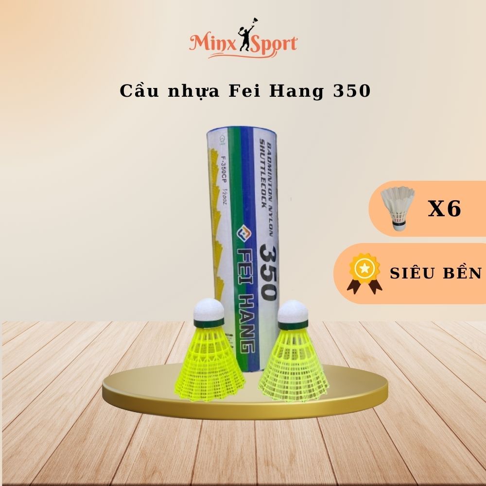 Cầu lông nhựa 350 ống 6 trái màu vàng - chất lượng siêu bền