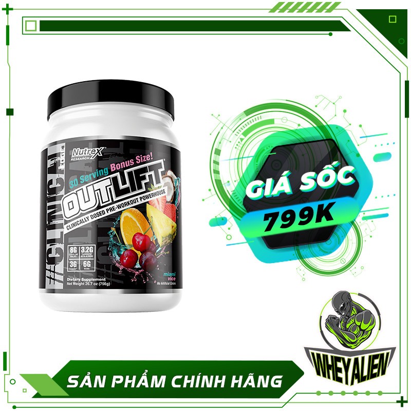 OUTLIFT 30 SER Tăng Sức Mạnh Cho Người Tập Luyện Thể Hình Pre Workout Nutrex Outlift 30 lần dùng