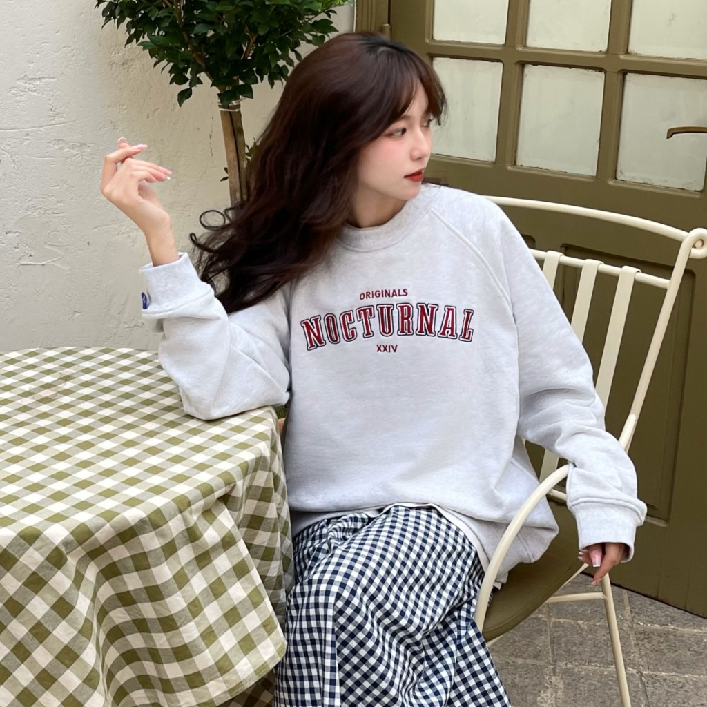 Áo Sweater NOCTURNAL College Sweater Nỉ Chân Cua Cotton 100% Unisex Local Brand