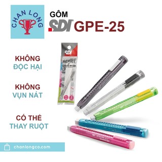 Bút gôm đẩy, bút tẩy dạng đẩy, ruột gôm,ruột tẩy chính hãng SDI GPE-25